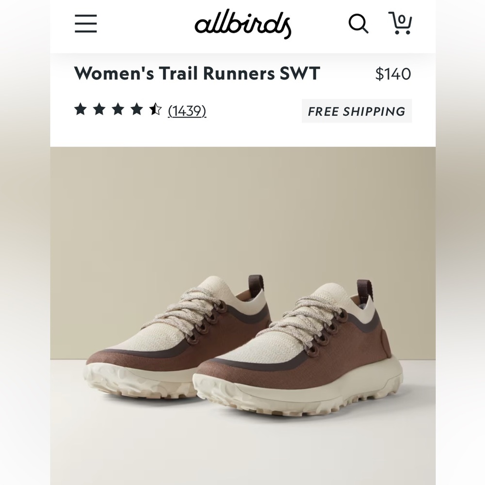 New In Box Allbird Trail Runners